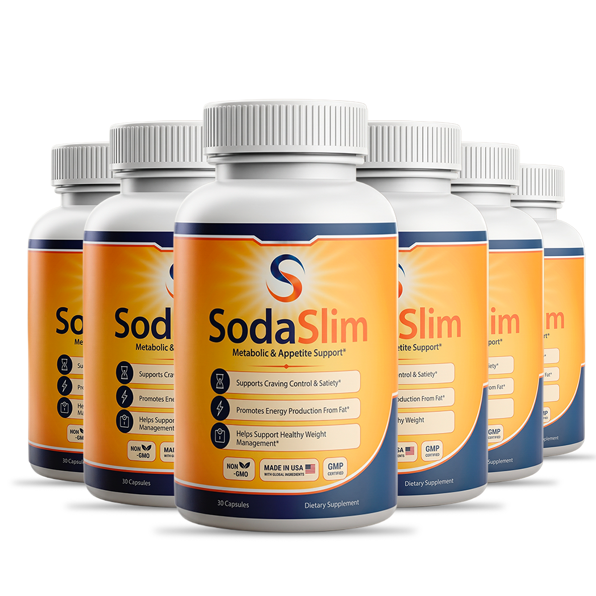 SodaSlim 6 bottle value package for an extended daily metabolism and weight wellness routine